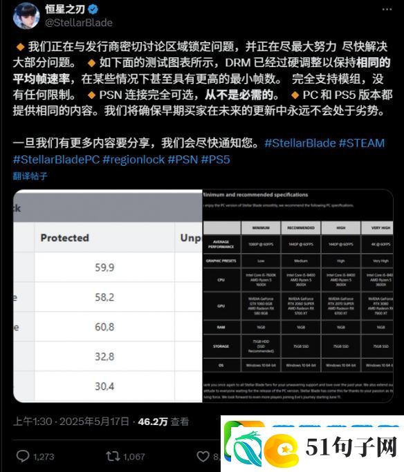 我读书少别骗我!剑星官方表示D加密可以提高帧数