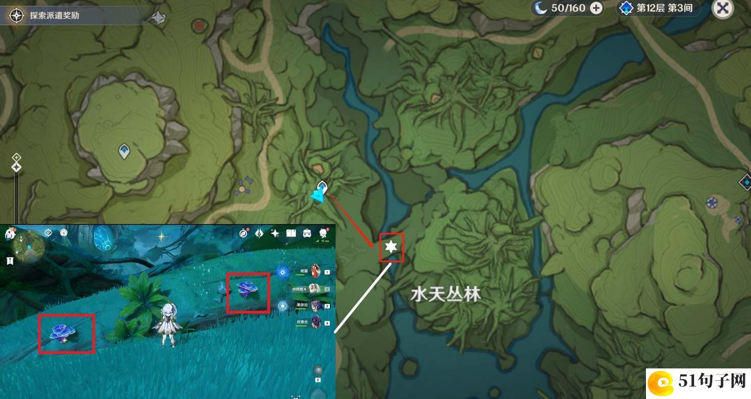 原神树王圣体菇采集路线图分享2023